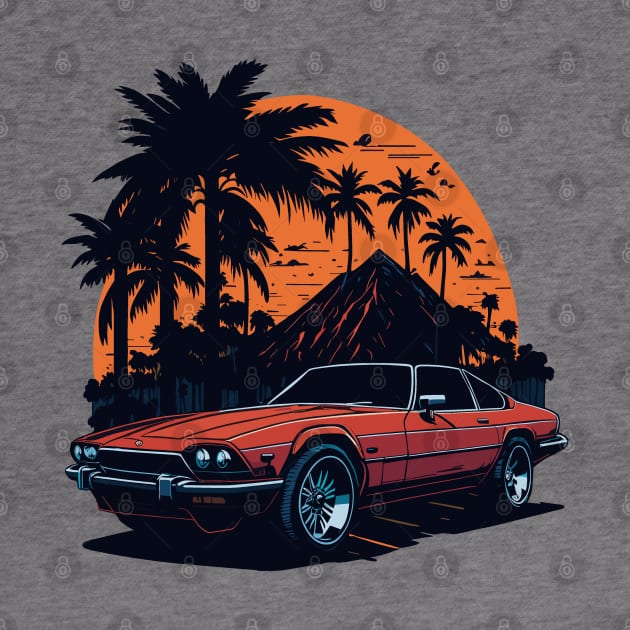 Jaguar XJS Vintage Car Art by Cruise Dresses